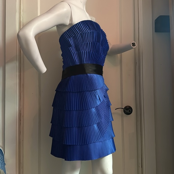 STUNNING! NWT LE Chateau Royal cobalt blue Pleated Cocktail wedding summer dress - Picture 4 of 6